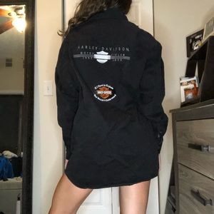 Vintage Harley Davidson jean button up